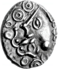 Coin obverse image in black & white